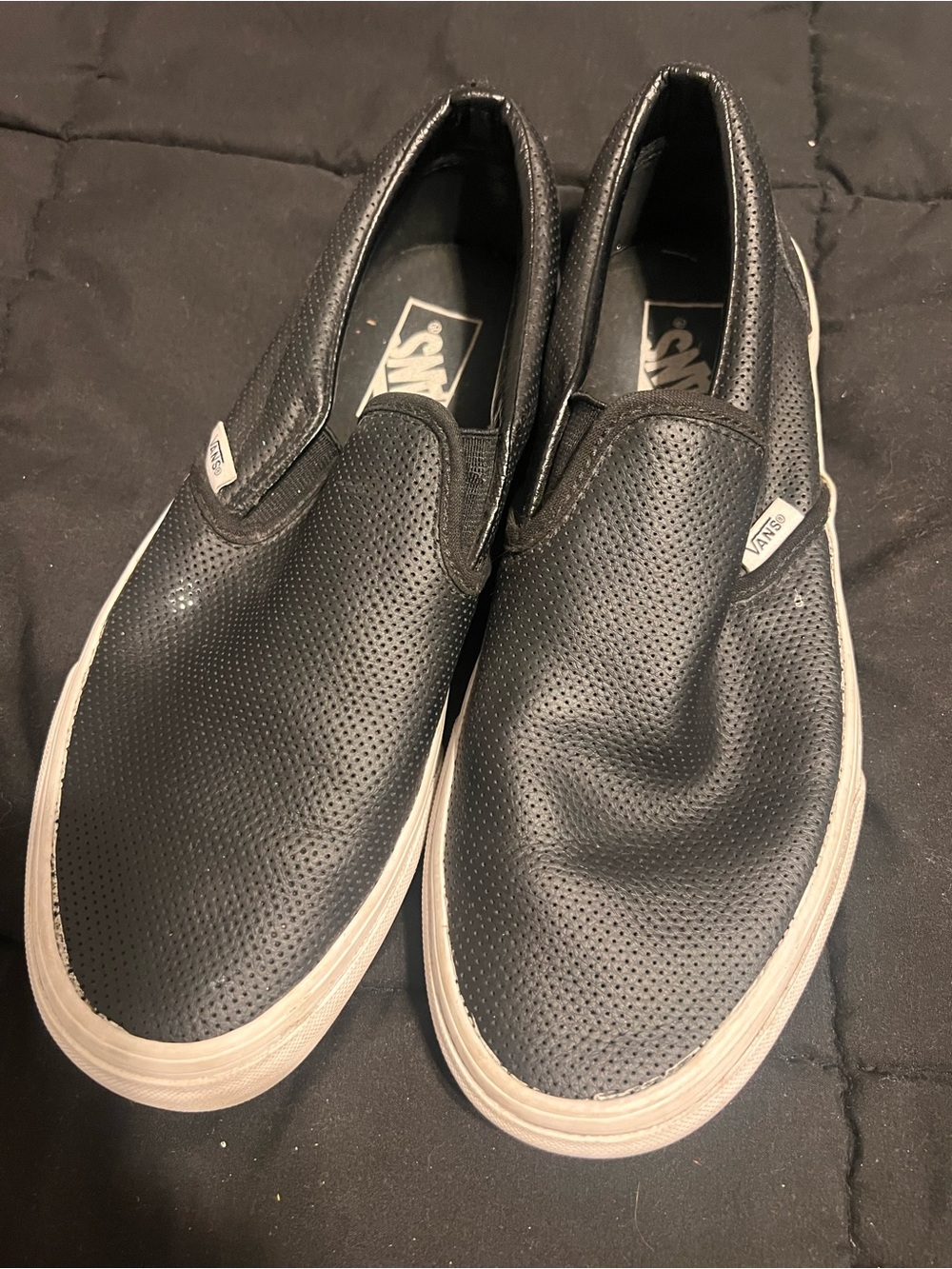 Vans Black Perforated Slip-On Loafers